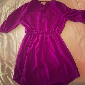 Purple Elastic Waist Dress